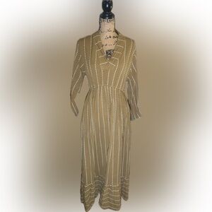 World Market Mira Kaftan Mustard Long Sleeve Maxi Cottagecore Prairie Dress L/XL